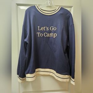Let's Go To Camp Navy Sweatshirt with Contrast Trim